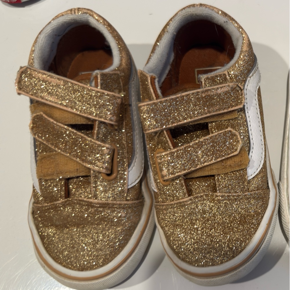 Vans Glittery Gold Kids Sneakers